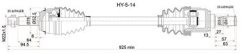 5 799 р. Привод передний левый SAT  Hyundai Solaris  RBr (2010-2014), KIA Rio  3 QB (2011-2017)  с доставкой в г. Воронеж. Увеличить фотографию 1