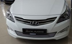 1 539 р. Сетка на бампер Russtal (хром) Hyundai Solaris RBr седан рестайлинг (2014-2017)  с доставкой в г. Воронеж. Увеличить фотографию 4