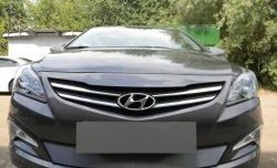 1 539 р. Сетка на бампер Russtal (хром) Hyundai Solaris RBr седан рестайлинг (2014-2017)  с доставкой в г. Воронеж. Увеличить фотографию 6