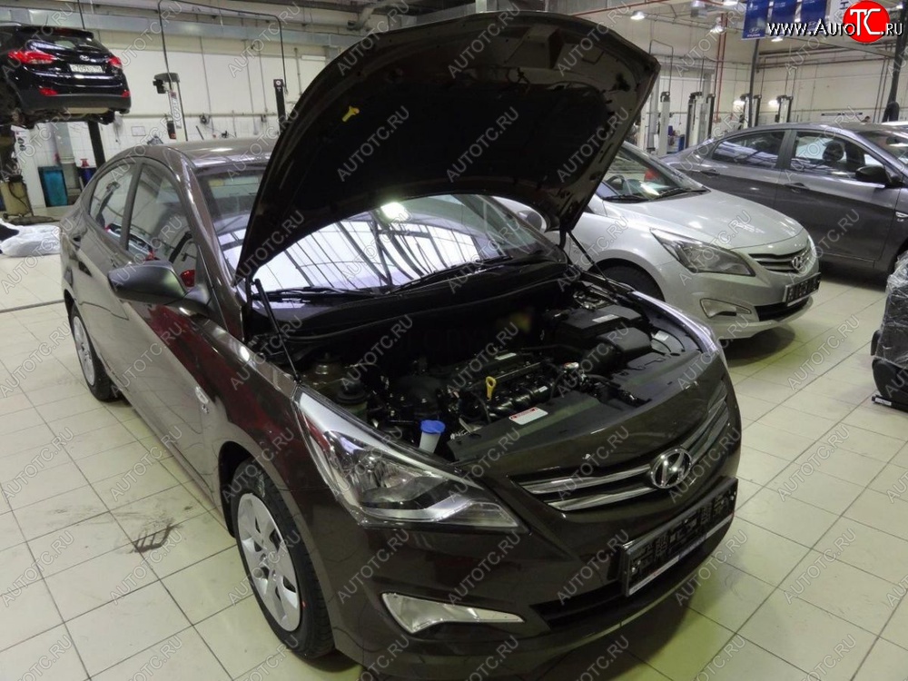 2 199 р. Газовые упоры капота Berkut Hyundai Solaris RBr седан рестайлинг (2014-2017)  с доставкой в г. Воронеж