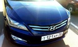 679 р. Реснички на фары Кураж  Hyundai Solaris  RBr (2014-2017) седан рестайлинг (Неокрашенные)  с доставкой в г. Воронеж. Увеличить фотографию 5