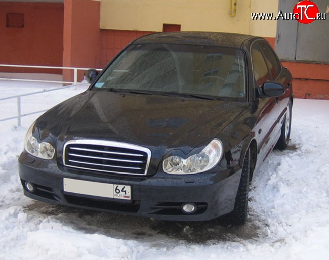 1 299 р. Реснички на фары M-VRS 2 Hyundai Sonata EF рестайлинг ТагАЗ (2001-2013) (Неокрашенные)  с доставкой в г. Воронеж