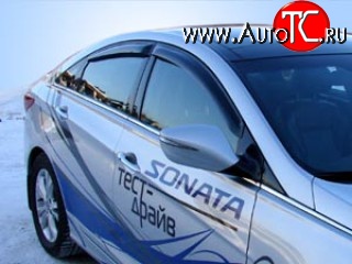 611 р. Дефлекторы окон (ветровики) Novline 4 шт  Hyundai Sonata  YF (2009-2014)  с доставкой в г. Воронеж