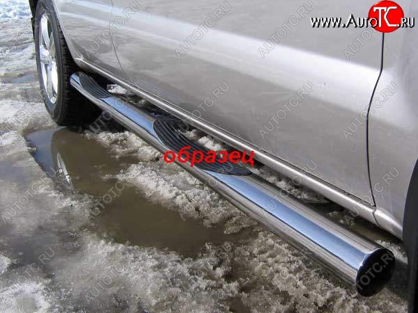 12 399 р. Защита порогов их трубы d76 Slitkoff (с проступью)  Hyundai Tucson  LM (2010-2017) (Цвет: серебристый)  с доставкой в г. Воронеж