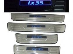 5 349 р. Накладки на порожки автомобиля СТ Hyundai Tucson LM (2010-2017)  с доставкой в г. Воронеж. Увеличить фотографию 2
