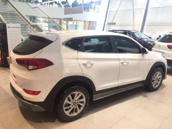 7 349 р. Пластиковые пороги АвтоКрат Hyundai Tucson TL дорестайлинг (2015-2018) (Неокрашенные)  с доставкой в г. Воронеж. Увеличить фотографию 3