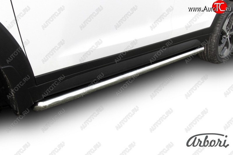 13 049 р. Защита штатных порогов Arbori (нержавейка, d57 mm). Hyundai Tucson TL дорестайлинг (2015-2018)  с доставкой в г. Воронеж