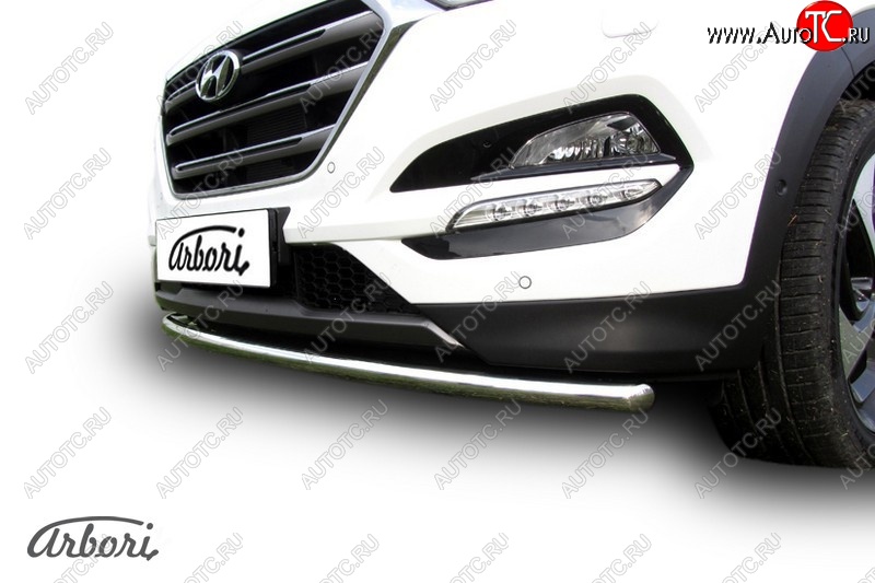 11 789 р. Защита переднего бампера Arbori (нержавейка, 1 труба d42 mm). Hyundai Tucson TL дорестайлинг (2015-2018)  с доставкой в г. Воронеж