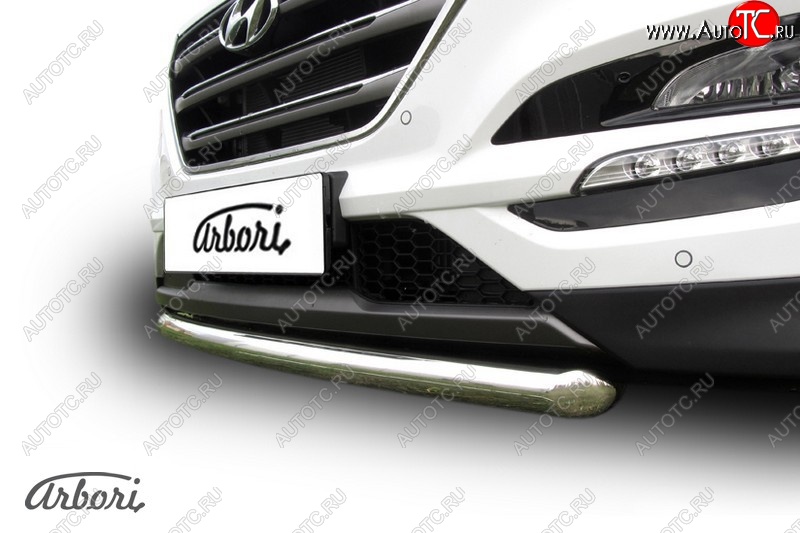 14 291 р. Защита переднего бампера Arbori (нержавейка, 1 труба d57 mm). Hyundai Tucson TL дорестайлинг (2015-2018)  с доставкой в г. Воронеж