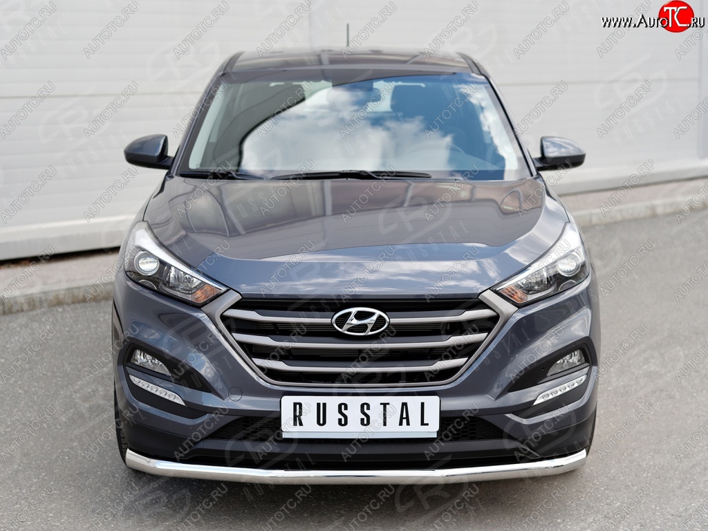 15 999 р. Защита переднего бампера (Ø63 мм, нержавейка) SLITKOFF Hyundai Tucson TL дорестайлинг (2015-2018)  с доставкой в г. Воронеж