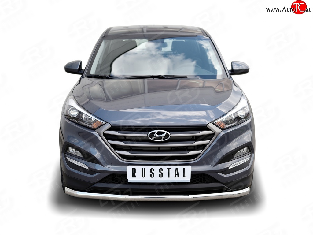 15 449 р. Одинарная защита переднего бампера диаметром 63 мм Russtal Hyundai Tucson TL дорестайлинг (2015-2018)  с доставкой в г. Воронеж