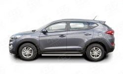 15 799 р. Защита порогов из круглой трубы диаметром 63 мм Russtal Hyundai Tucson TL дорестайлинг (2015-2018)  с доставкой в г. Воронеж. Увеличить фотографию 3