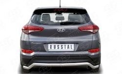 15 999 р. Защита заднего бампера (Ø63 мм волна, нержавейка) SLITKOFF  Hyundai Tucson  TL (2015-2018) дорестайлинг  с доставкой в г. Воронеж. Увеличить фотографию 1