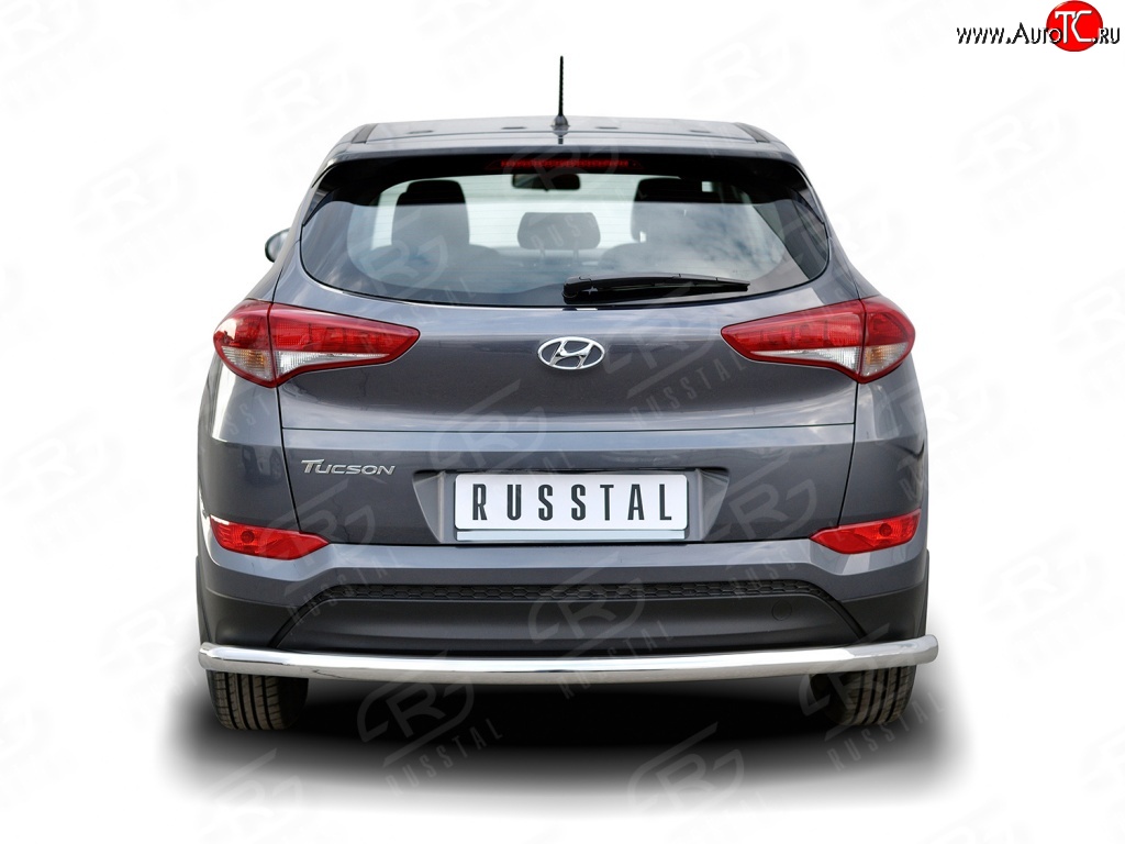 15 749 р. Защита заднего бампера (Ø63 мм длинная, нержавейка) SLITKOFF  Hyundai Tucson  TL (2015-2018) дорестайлинг  с доставкой в г. Воронеж