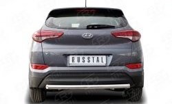 13 899 р. Защита заднего бампера (Ø63 мм короткая, нержавейка) SLITKOFF Hyundai Tucson TL дорестайлинг (2015-2018)  с доставкой в г. Воронеж. Увеличить фотографию 1