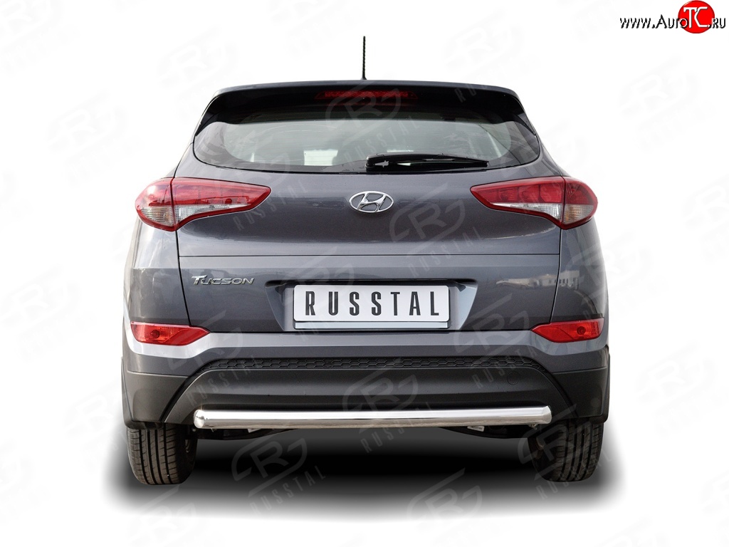 13 899 р. Защита заднего бампера (Ø63 мм короткая, нержавейка) SLITKOFF  Hyundai Tucson  TL (2015-2018) дорестайлинг  с доставкой в г. Воронеж