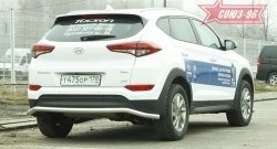 10 844 р. Защита заднего бампера Souz-96 (d60)  Hyundai Tucson  TL (2015-2018) дорестайлинг  с доставкой в г. Воронеж. Увеличить фотографию 1