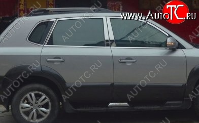 4 749 р. Накладки на центральные стойки дверей СТ Hyundai Tucson JM (2004-2010) (Неокрашенные)  с доставкой в г. Воронеж
