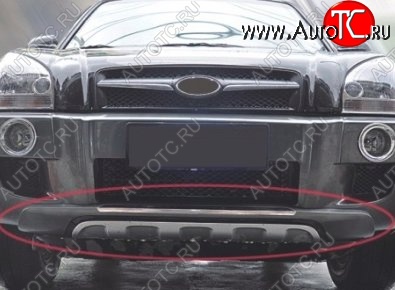 20 549 р. Накладка на передний бампер CT Hyundai Tucson JM (2004-2010) (Неокрашенная)  с доставкой в г. Воронеж