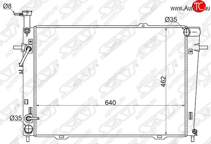 5 399 р. Радиатор двигателя (трубчатый, 2.0/2.7, МКПП/АКПП) SAT Hyundai Tucson JM (2004-2010)  с доставкой в г. Воронеж
