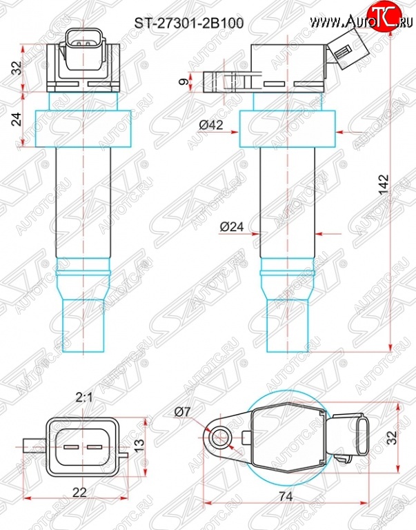 939 р. Катушка зажигания SAT Hyundai Veloster FS дорестайлинг (2011-2014)  с доставкой в г. Воронеж