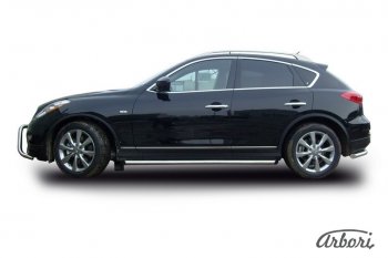 15 749 р. Защита штатных порогов Arbori (нержавейка, d57 mm).  INFINITI EX35  J50 (2007-2013)  с доставкой в г. Воронеж. Увеличить фотографию 1