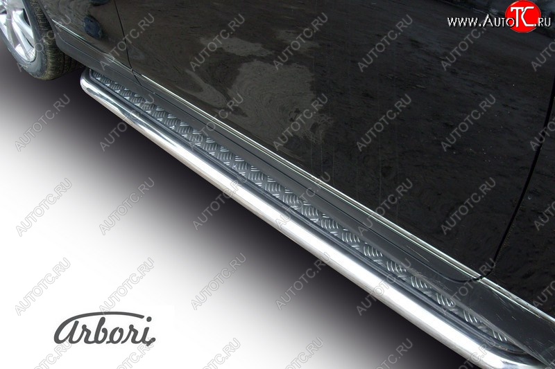 18 629 р. Защита штатных порогов с листом Arbori (нержавейка, алюминий, d57)  INFINITI EX35  J50 (2007-2013)  с доставкой в г. Воронеж