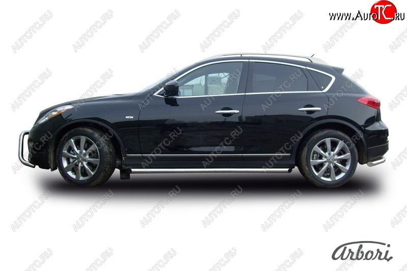 15 749 р. Защита штатных порогов Arbori (нержавейка, d57 mm). INFINITI EX35 J50 (2007-2013)  с доставкой в г. Воронеж