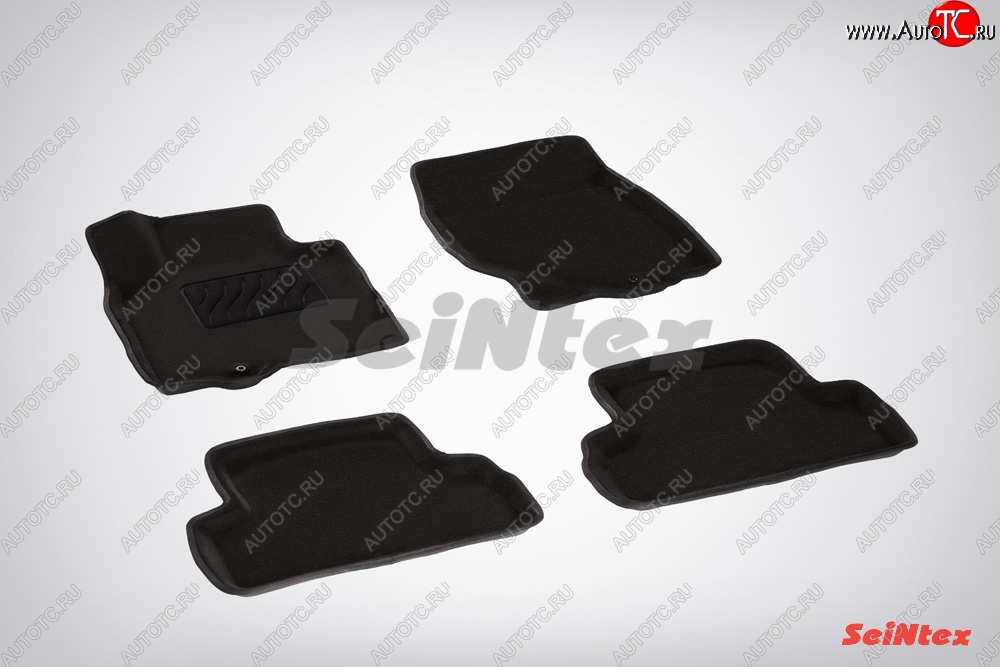 5 899 р. Износостойкие коврики в салон SeiNtex Premium 3D 4 шт. (ворсовые, черные)  INFINITI EX35  J50 (2007-2013)  с доставкой в г. Воронеж