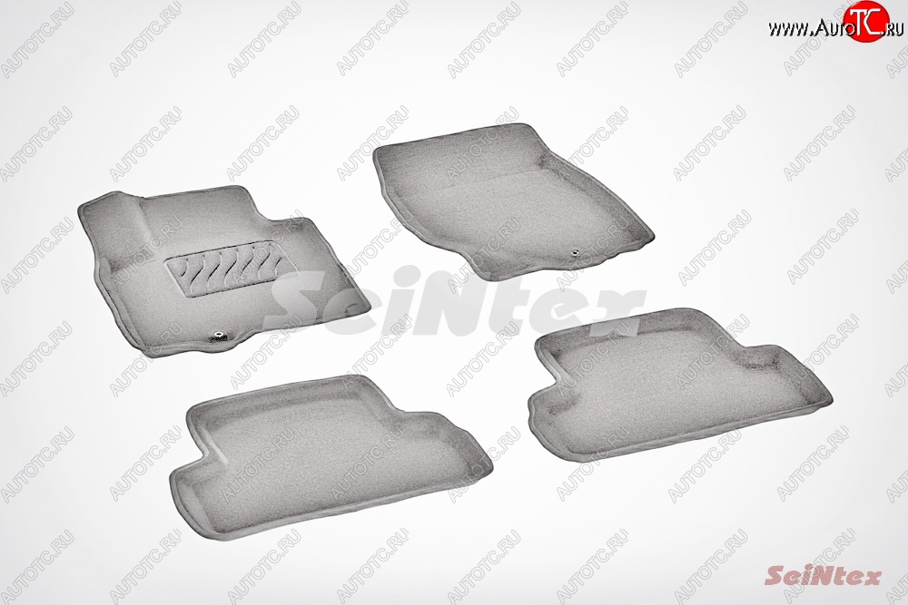 7 999 р. Износостойкие коврики в салон SeiNtex Premium 3D 4 шт. (ворсовые, серые)  INFINITI EX35  J50 (2007-2013)  с доставкой в г. Воронеж