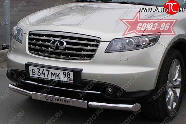 28 394 р. Защита переднего бампера одинарная (Европа) Souz-96 (d76)  INFINITI FX35  S50 - FX45  S50  с доставкой в г. Воронеж