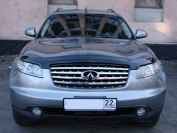 3 299 р. Дефлектор капота SIM INFINITI FX35 S50 дорестайлинг (2002-2005)  с доставкой в г. Воронеж. Увеличить фотографию 2