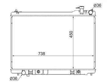 7 299 р. Радиатор двигателя (пластинчатый, МКПП/АКПП) SAT  INFINITI FX35  S50 - FX45  S50  с доставкой в г. Воронеж. Увеличить фотографию 1