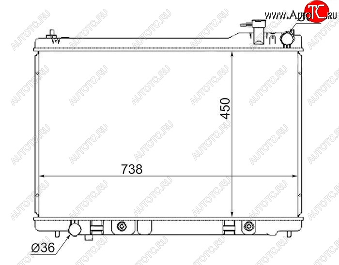 7 299 р. Радиатор двигателя (пластинчатый, МКПП/АКПП) SAT  INFINITI FX35  S50 - FX45  S50  с доставкой в г. Воронеж