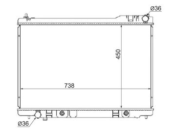 Радиатор двигателя SAT (пластинчатый, МКПП/АКПП) INFINITI FX45 S50 дорестайлинг (2002-2005)