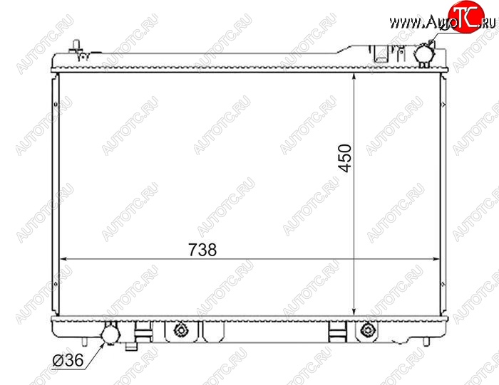 7 649 р. Радиатор двигателя SAT (пластинчатый, МКПП/АКПП)  INFINITI FX35  S50 - FX45  S50  с доставкой в г. Воронеж