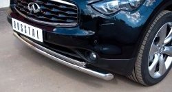18 949 р. Защита переднего бампера (2 трубыØ63 и 42 мм, нержавейка) SLITKOFF INFINITI FX37 S51 рестайлинг (2011-2013)  с доставкой в г. Воронеж. Увеличить фотографию 3