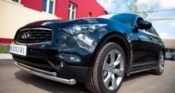 18 949 р. Защита переднего бампера (2 трубыØ63 и 42 мм, нержавейка) SLITKOFF INFINITI FX37 S51 рестайлинг (2011-2013)  с доставкой в г. Воронеж. Увеличить фотографию 4