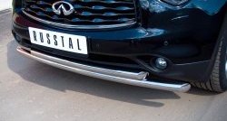 20 999 р. Защита переднего бампера (2 трубыØ63 мм, нержавейка) SLITKOFF INFINITI FX37 S51 рестайлинг (2011-2013)  с доставкой в г. Воронеж. Увеличить фотографию 2