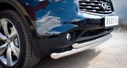 20 999 р. Защита переднего бампера (2 трубыØ63 мм, нержавейка) SLITKOFF INFINITI FX37 S51 рестайлинг (2011-2013)  с доставкой в г. Воронеж. Увеличить фотографию 3
