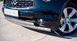18 549 р. Защита переднего бампера (2 трубыØ75х42 мм, нержавейка) Russtal INFINITI FX37 S51 рестайлинг (2011-2013)  с доставкой в г. Воронеж. Увеличить фотографию 3