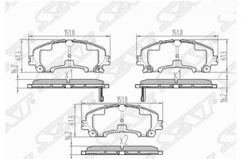 1 269 р. Комплект передних тормозных колодок SAT  INFINITI Q50  V37 (2013-2021), Nissan X-trail  3 T32 (2013-2018)  с доставкой в г. Воронеж. Увеличить фотографию 1