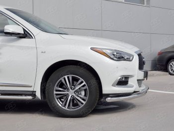 20 649 р. Защита переднего бампера (2 трубыØ63 и 42 мм, нержавейка) SLITKOFF INFINITI QX60 L50 рестайлинг (2016-2021)  с доставкой в г. Воронеж. Увеличить фотографию 3