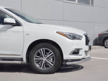 17 649 р. Защита заднего бампера (Ø63 мм, нержавейка) SLITKOFF INFINITI QX60 L50 рестайлинг (2016-2021)  с доставкой в г. Воронеж. Увеличить фотографию 3