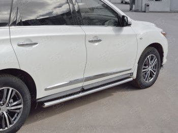 30 649 р. Порожки для ног (труба Ø75х42 овал с проступью) Russtal  INFINITI QX60  L50 (2016-2021) рестайлинг  с доставкой в г. Воронеж. Увеличить фотографию 3