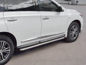 22 999 р. Широкая защита порогов с трубой диаметром 42 мм SLITKOFF v2  INFINITI QX60  L50 (2016-2021) рестайлинг  с доставкой в г. Воронеж. Увеличить фотографию 3