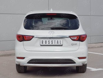 17 649 р. Одинарная защита заднего бампера из трубы d63 мм SLITKOFF  INFINITI QX60  L50 (2016-2021) рестайлинг  с доставкой в г. Воронеж. Увеличить фотографию 2