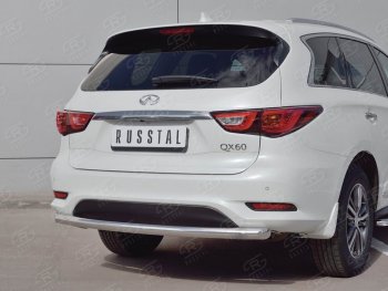 17 649 р. Одинарная защита заднего бампера из трубы d63 мм SLITKOFF  INFINITI QX60  L50 (2016-2021) рестайлинг  с доставкой в г. Воронеж. Увеличить фотографию 3