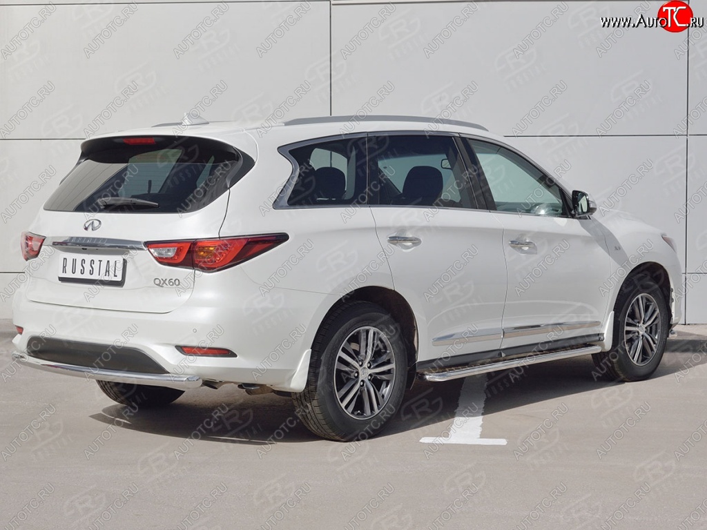17 649 р. Одинарная защита заднего бампера из трубы d63 мм SLITKOFF  INFINITI QX60  L50 (2016-2021) рестайлинг  с доставкой в г. Воронеж