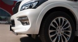 13 999 р. Защита переднего бампера (Ø75х42 мм, нержавейка) Russtal INFINITI QX80 Z62 1-ый рестайлинг (2014-2018)  с доставкой в г. Воронеж. Увеличить фотографию 3